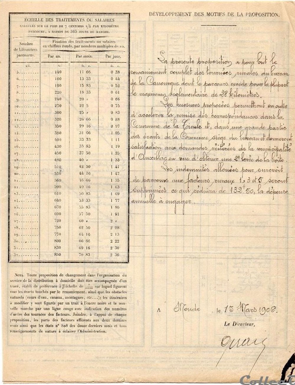 1906 - Changement d'organisation 3 documents anciens marques postales europe 1906 changement organisation