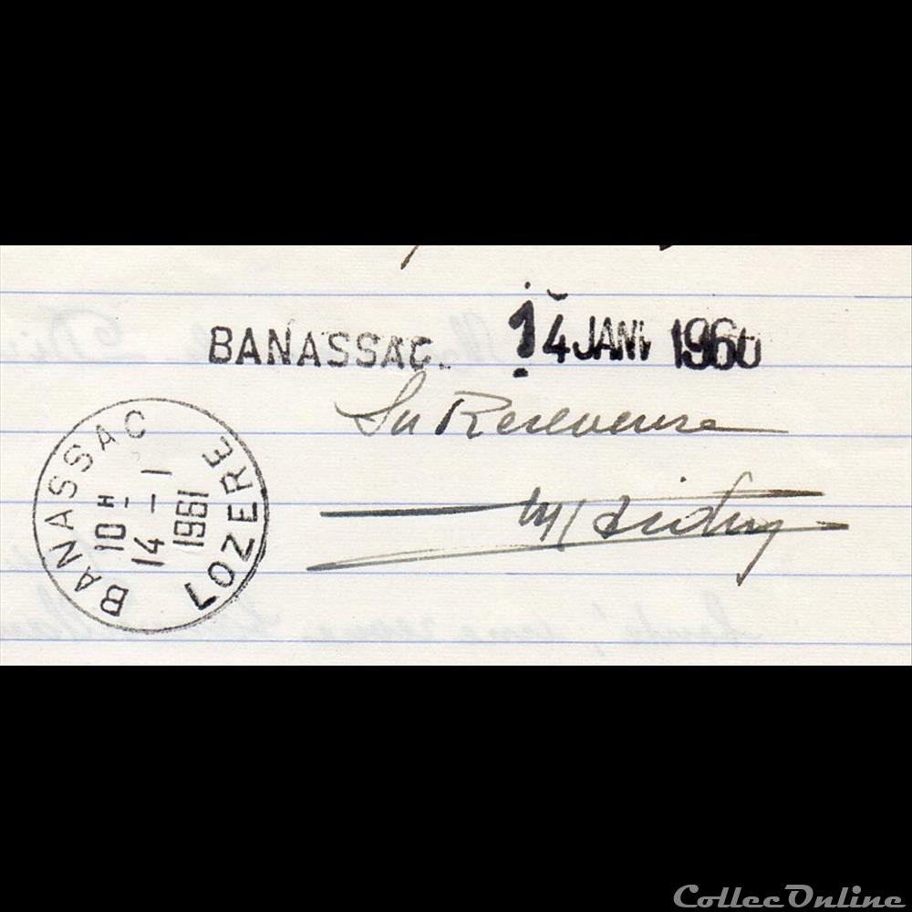 1961 - Cachets type A7 sur courrier marque postale europe france 1961 cachets type a7 sur courrier