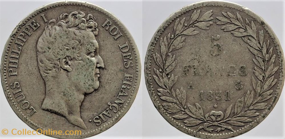 F-316 - Louis Philippe I - 5 francs - 1831 A monnaies monde france f 316 louis philippe i 5 francs 1831 a