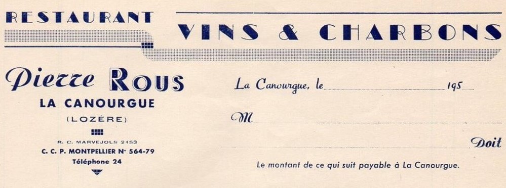 Roux Pierre (vers 1950) documents anciens factures commerciaux roux pierre vers 1950