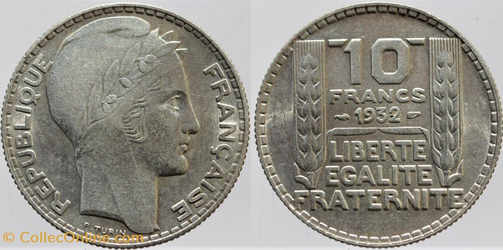 monnaies monde france f 360 turin 10 fr 1932