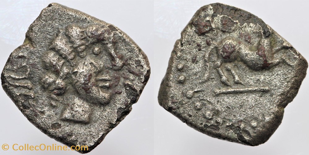 Rutènes - Drachme au daim monnaies antiques av jc ap celtes rutenes drachme au daim