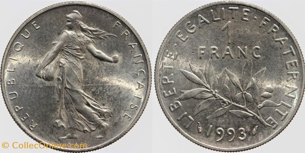 monnaies monde france f 226 roty 1 fr 1993