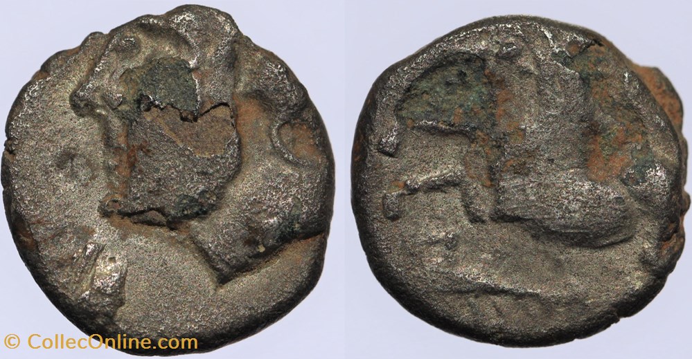 Arvernes - Drachme à l'oiseau monnaies antiques av jc ap celtes arvernes drachme a oiseau