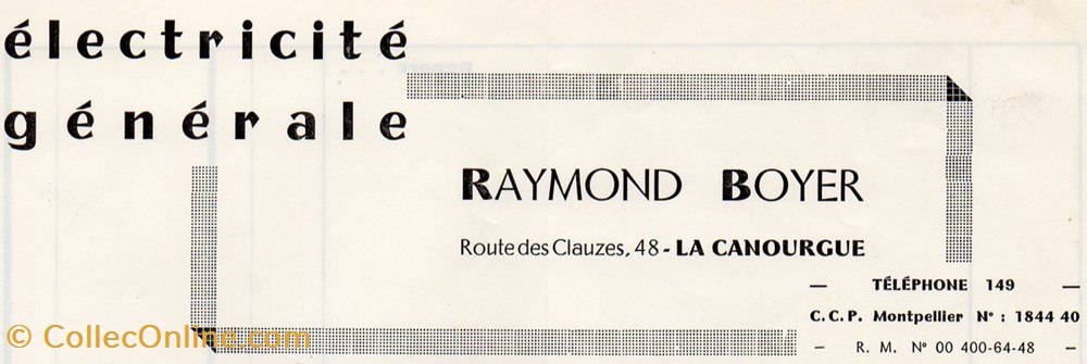 Boyer Raymond (1986) documents anciens factures commerciaux boyer raymond 1986