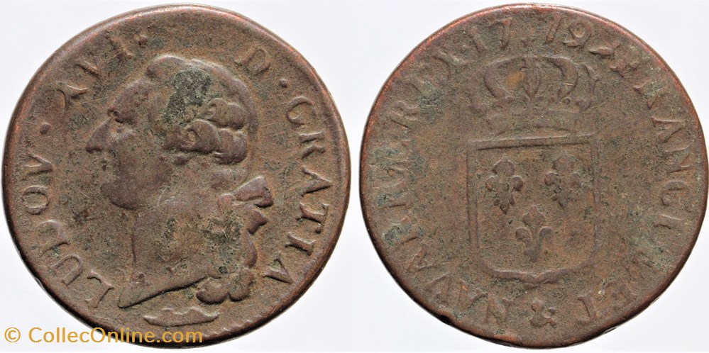 monnaies europe medievale france royales dy 1714 louis xvi sol 1779 aix