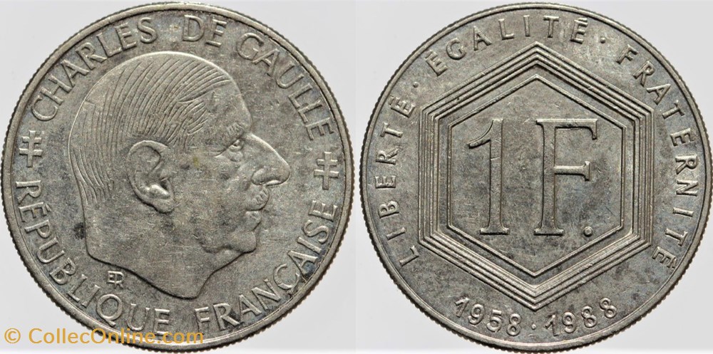 F-227 - Rousseau - 1 fr. - 1988 ss dif. monnaies monde france f 227 rousseau 1 fr 1988 ss dif