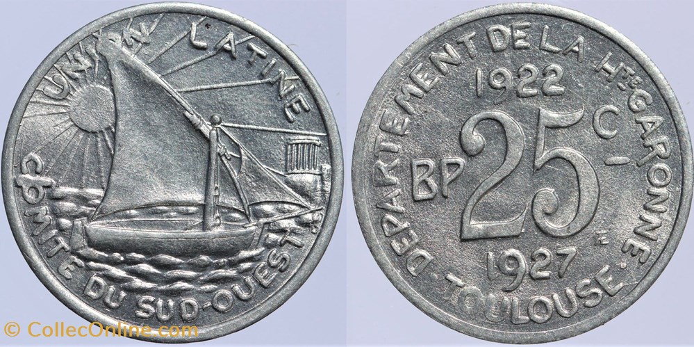 31 - Toulouse - Union Latine - 25 cent. monnaies monde france 31 toulouse union latine 25 cent