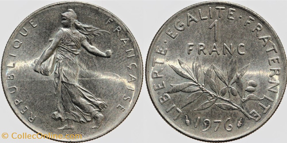 F-226 - Roty - 1 fr. - 1976 monnaies monde france f 226 roty 1 fr 1976