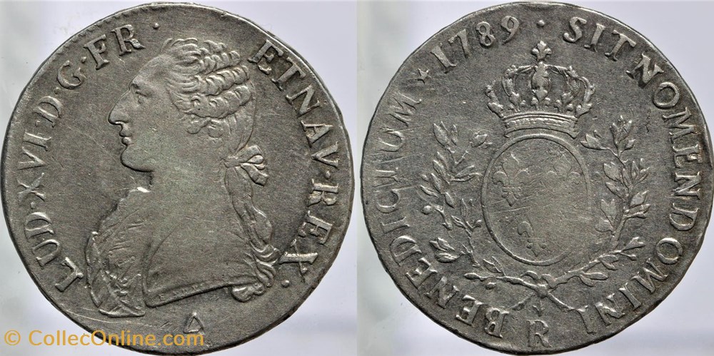 R-08 - Louis XVI - Ecu - 1789, Orléans monnaies europe medievale france royales r 08 louis xvi ecu 1789 orleans