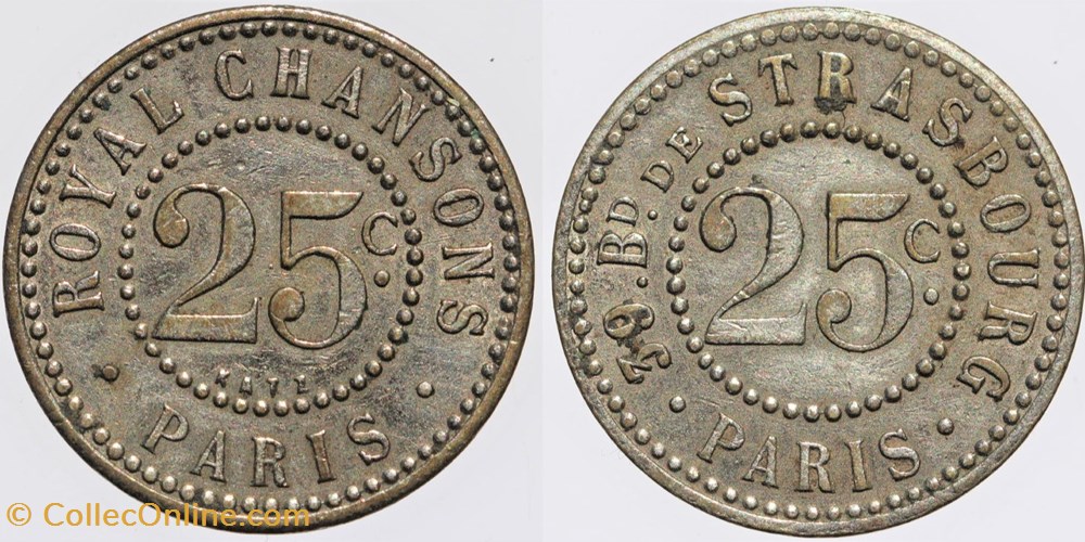 75 - Paris - Royal Chansons - 25 centimes monnaies monde france 75 paris royal chansons 25 centimes