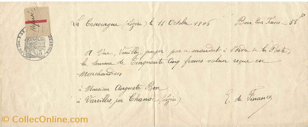 1906 - Mandat documents anciens autres 1906 mandat