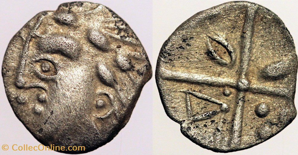 Rutènes - Obole du type de Grabels monnaies antiques av jc ap celtes rutenes obole du type de grabels