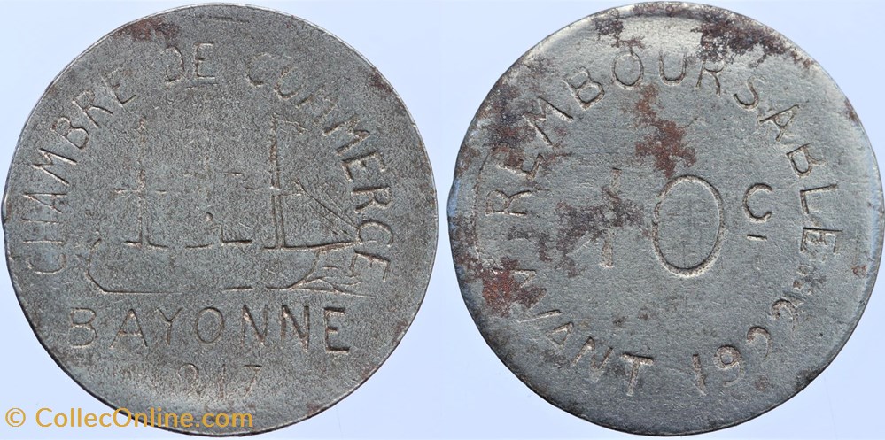 64 - Bayonne - 10 centimes monnaies monde france 64 bayonne 10 centimes