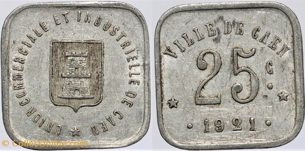 14 - Caen - 25 centimes monnaies monde france 14 caen 25 centimes