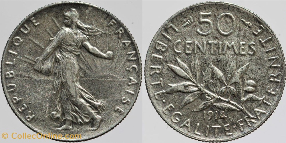 F-190 - Roty - 50 c. - 1914 monnaies monde france f 190 roty 50 c 1914