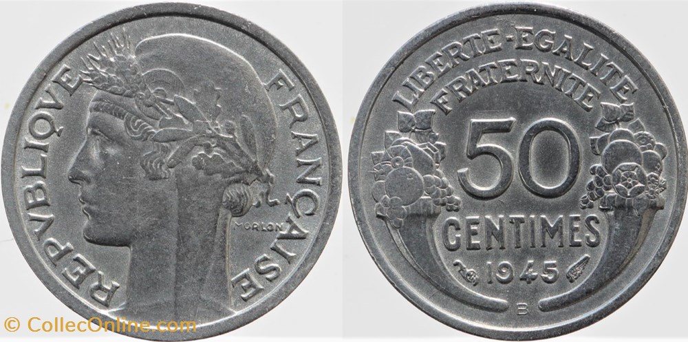 F-194 - Morlon - 50 c. - 1945 B monnaies monde france f 194 morlon 50 c 1945 b