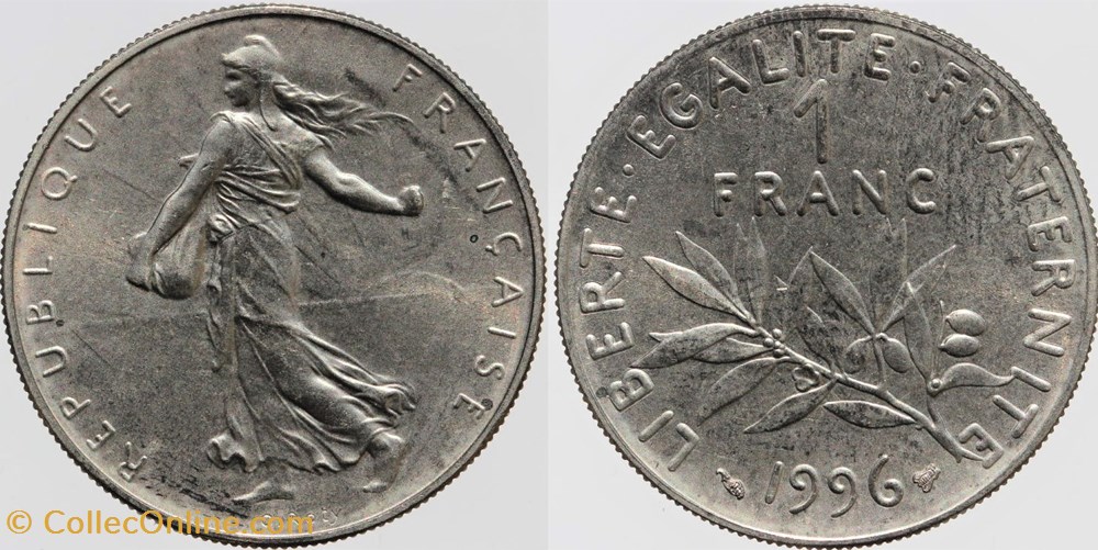 monnaies monde france f 226 roty 1 fr 1996