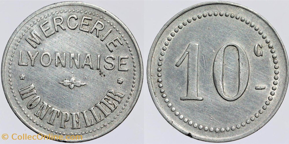 34 - Montpellier - Mercerie - 10 centimes monnaies monde france 34 montpellier mercerie 10 centimes