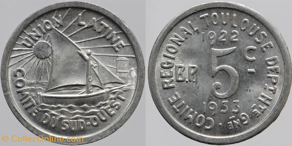 monnaies monde france 31 toulouse union latine 5 cent