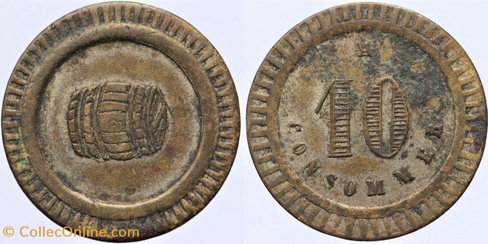 Jeton à consommer - 10 centimes monnaies monde france jeton a consommer 10 centimes