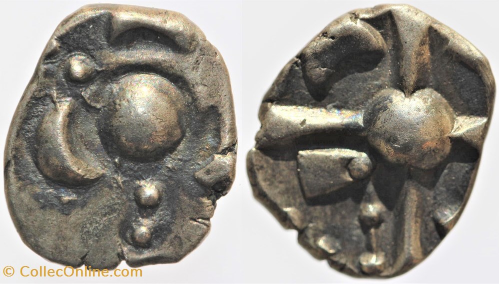 Sotiates - Drachme à la fleur trilobée monnaies antiques av jc ap celtes sotiates drachme a la fleur trilobee