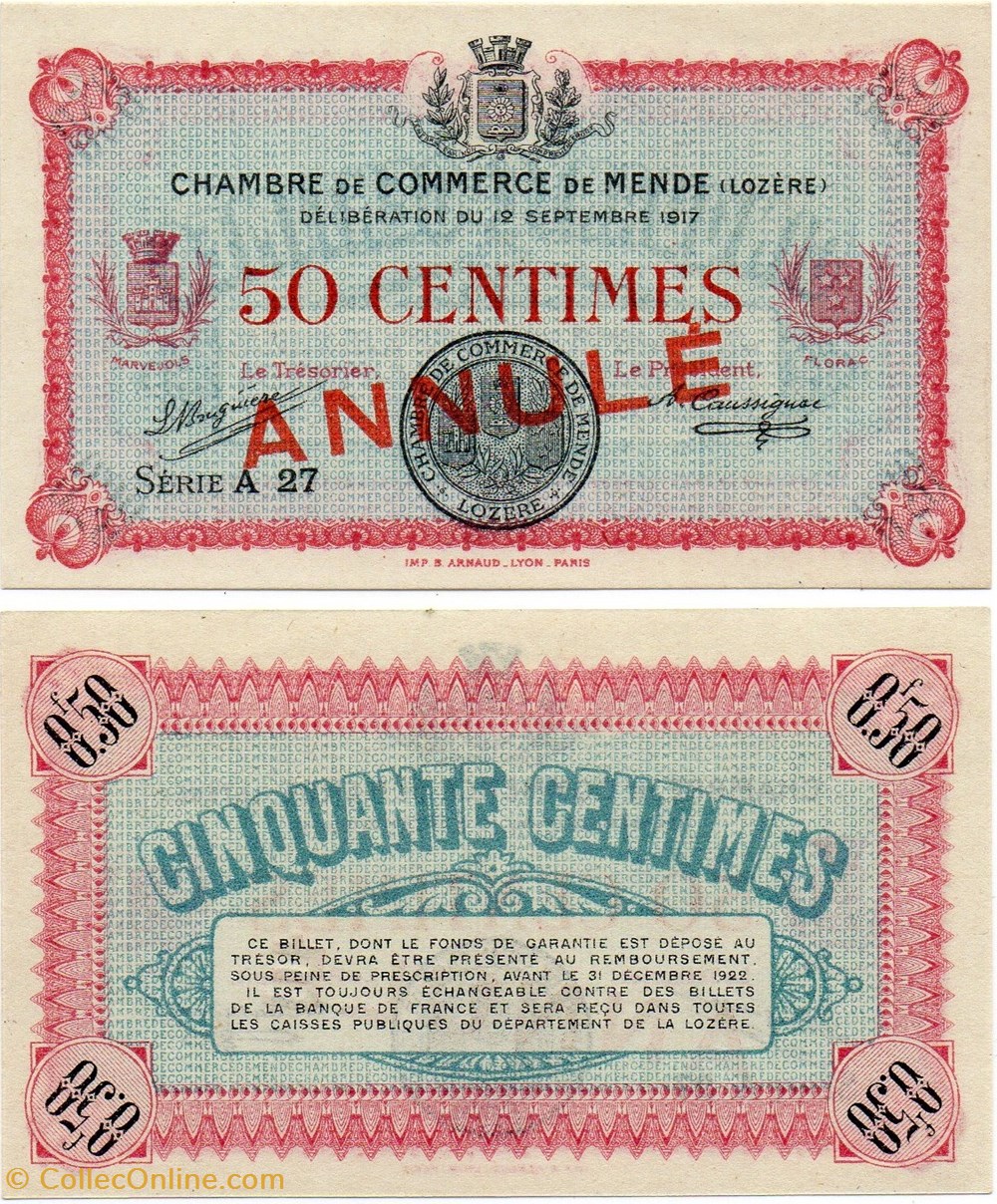 billets europe france 50 cent c c m serie a27 annule