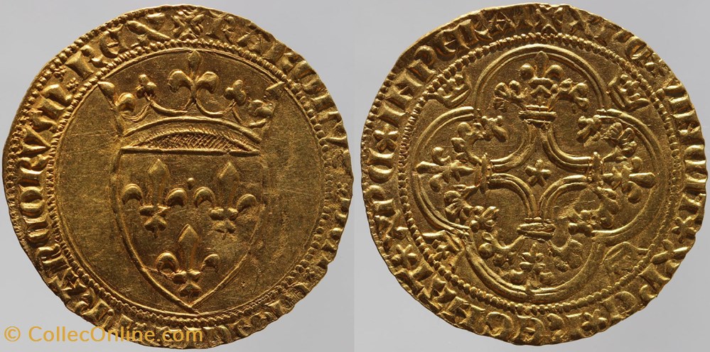 monnaies europe medievale france royales dy 0369b charles vi ecu or montpellier