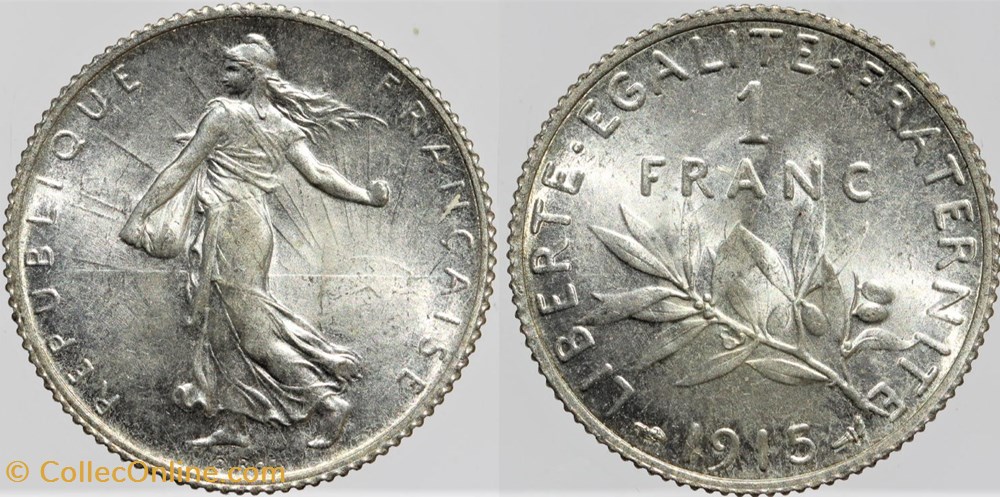F-217 - Roty - 1 fr. - 1915 monnaies monde france f 217 roty 1 fr 1915