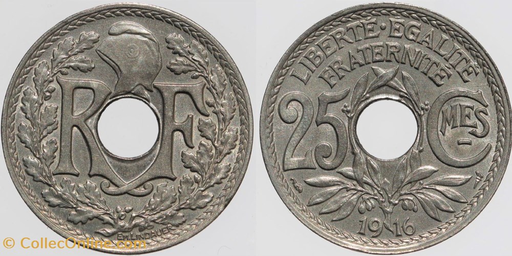 F-170 - Lindauer - 25 c. - 1916 monnaies monde france f 170 lindauer 25 c 1916