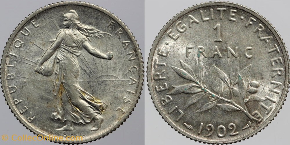 F-217 - Roty - 1 fr. - 1902 monnaies monde france f 217 roty 1 fr 1902
