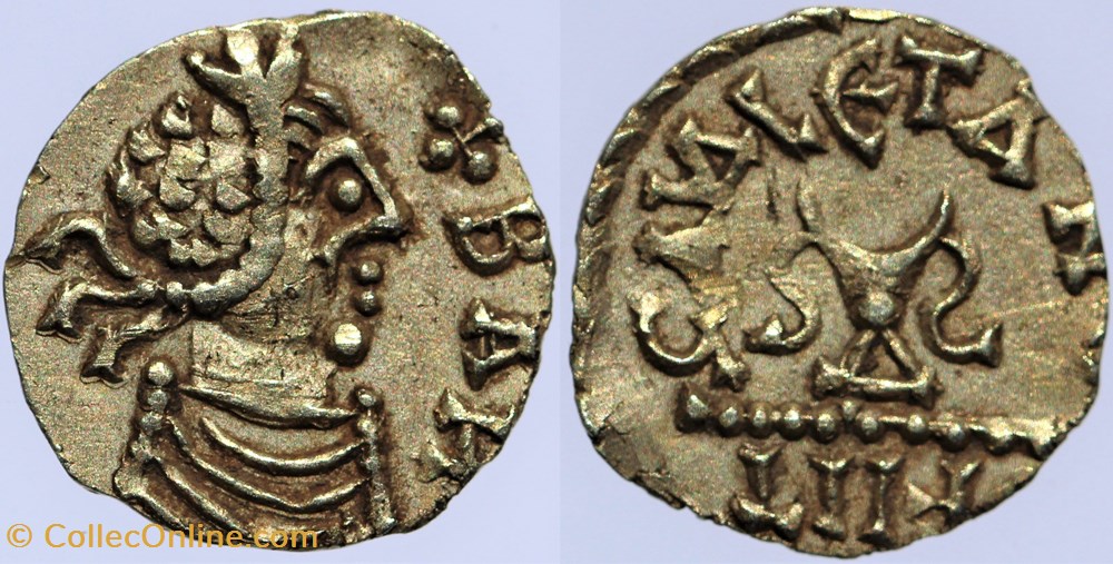 Banassac, série sigebertine au buste avec BAN monnaies europe medievale royaumes francs banassac serie sigebertine au buste avec ban