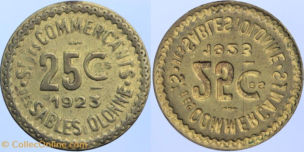 85 - Sables-d'Olonne - 25 centimes monnaies monde france 85 sables d olonne 25 centimes