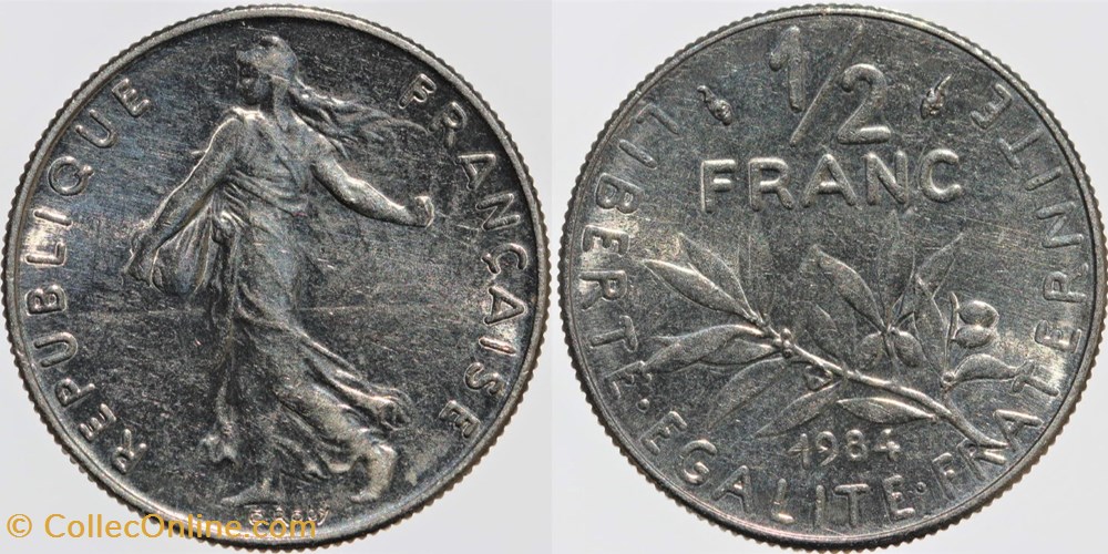 F-198 - Roty - 1/2 fr. - 1984 monnaies monde france f 198 roty 1 2 fr 1984