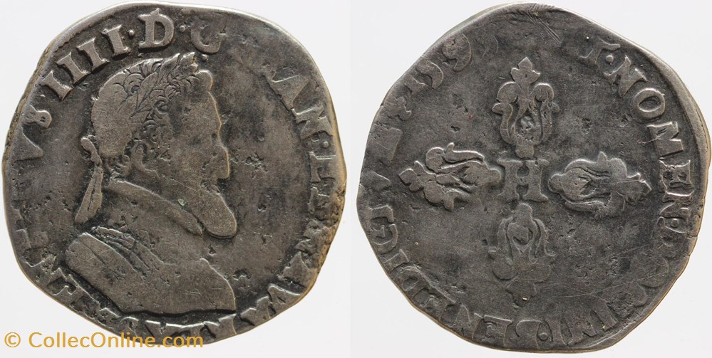monnaies europe medievale france royales dy 1212a henri iv demi franc 1595 troyes