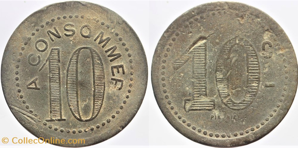 Jeton à consommer - 10 centimes monnaies monde france jeton a consommer 10 centimes