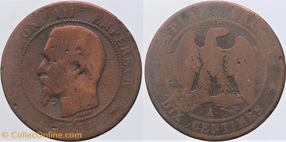 F-133 - Second Empire - 10 centimes - 1854 A monnaies monde france f 133 second empire 10 centimes 1854 a