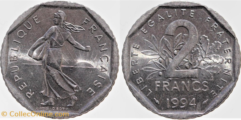 monnaies monde france f 272 roty 2 frs 1994