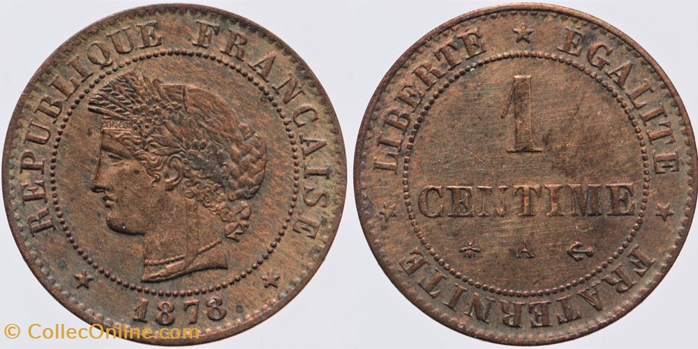F-104 - Troisième République - Cérès - 1 c. - 1878 A monnaies monde france f 104 troisieme republique ceres 1 c 1878 a