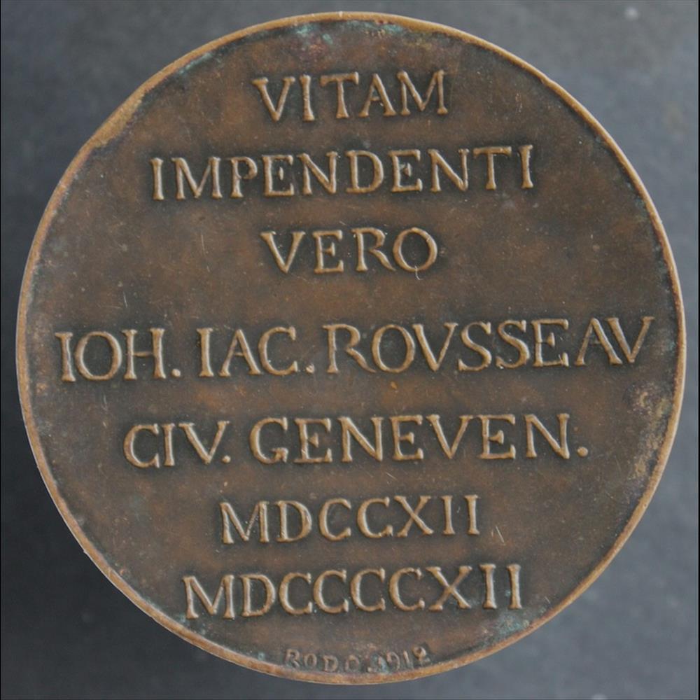 suisse medaille du deuxieme centenaire de la naissance de j j rousseau 1912