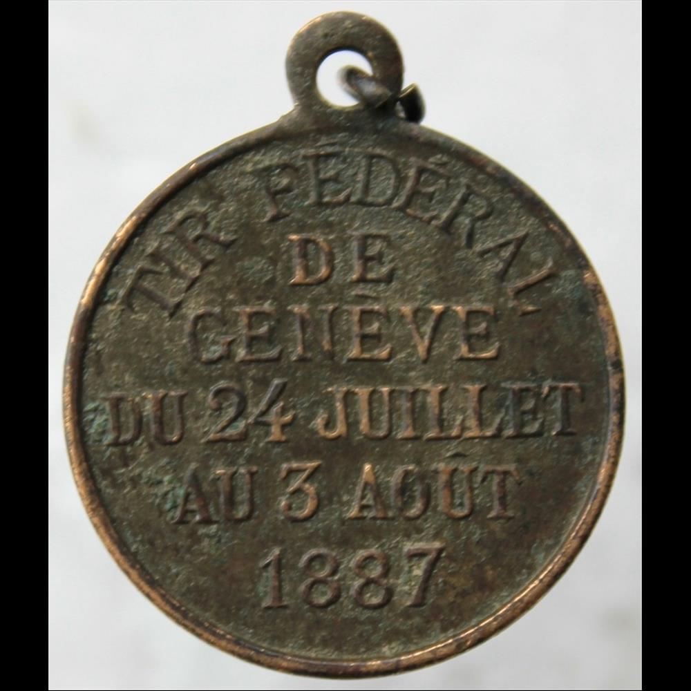 medaille suisse tir federal geneve 1887