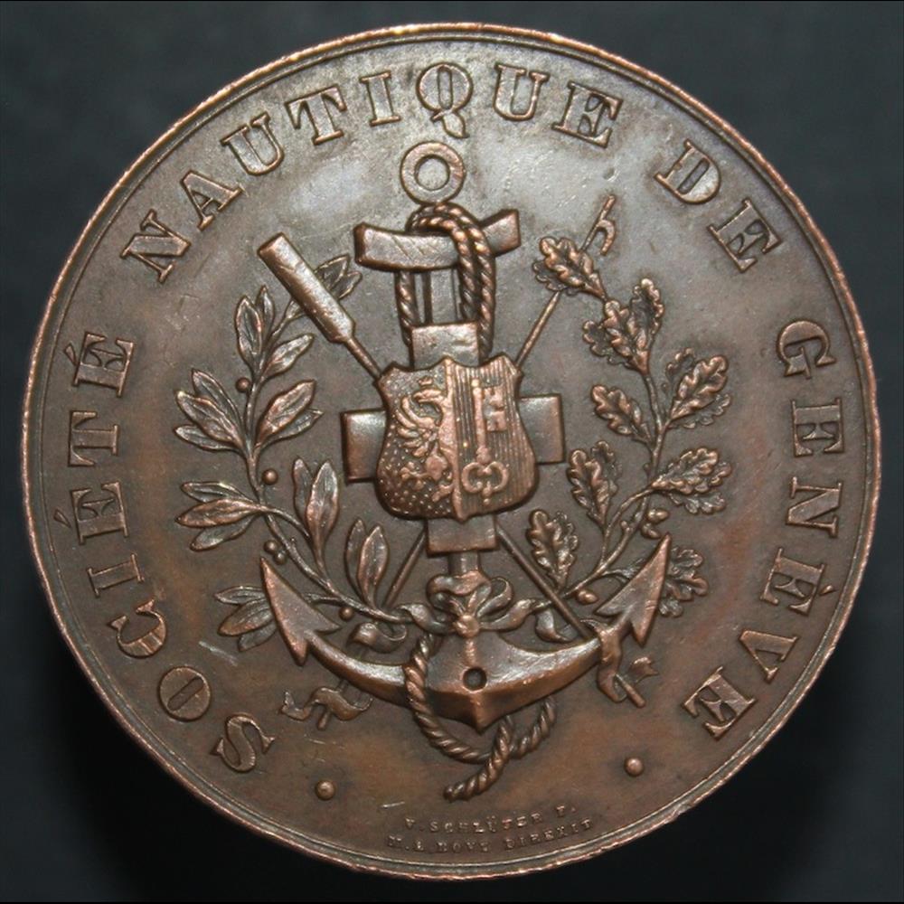 Médaille du 2ème prix Yoles de mer, 4 rameurs - Genève 23 Juillet 1900 suisse medaille du 2eme prix yoles de mer 4 rameurs geneve 23 juillet 1900