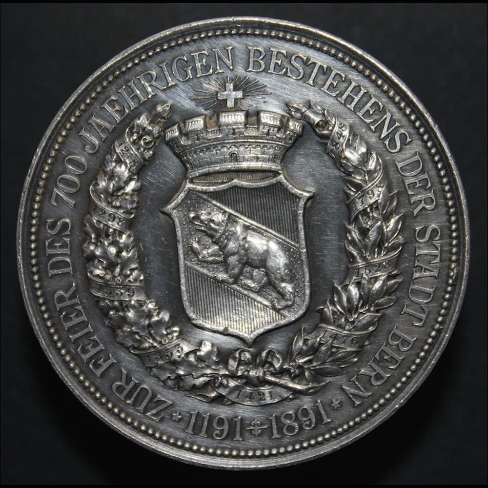 700 ans de la création de la ville de Berne (1191-1891) medaille suisse 700 ans de la creation de la ville de berne 1191 1891