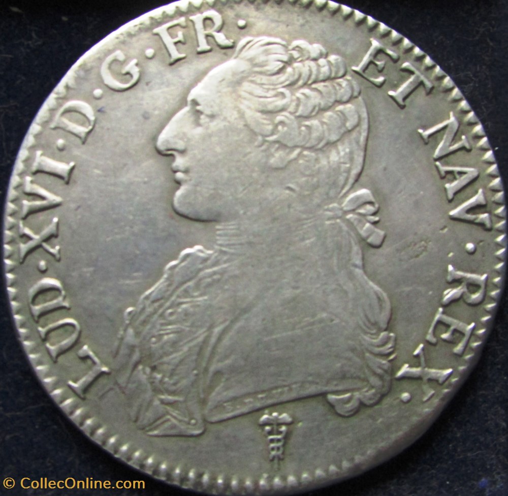 Ecu Louis XVI 1790 K Bordeaux monnaie france royale ecu louis xvi 1790 k bordeaux