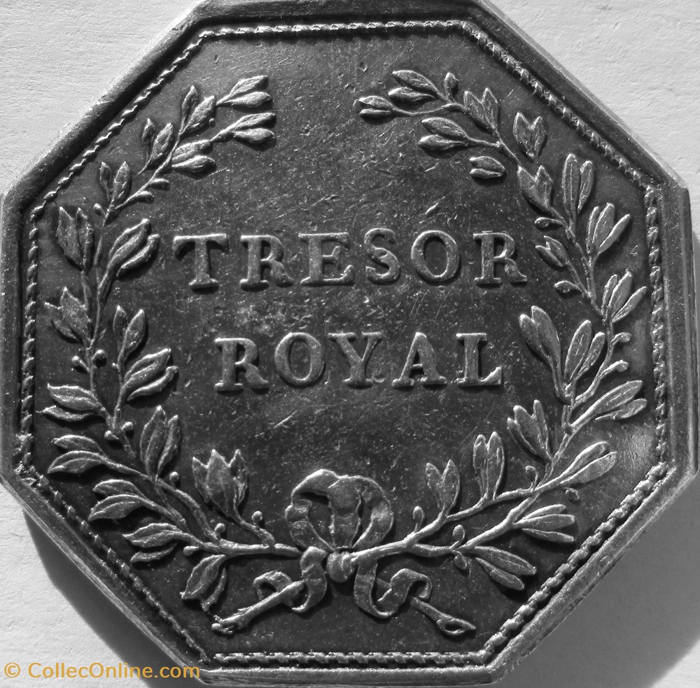 Jeton Louis XVI - GP744R - Trésor Royal monnaies jetons mereaux jeton louis xvi gp744r tresor royal