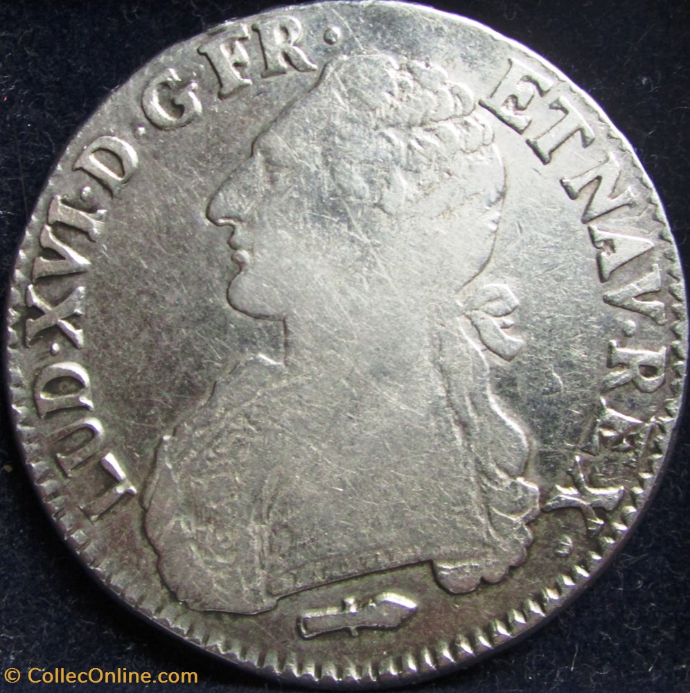 Ecu Louis XVI 1789 Q Perpignan monnaie france royale ecu louis xvi 1789 q perpignan