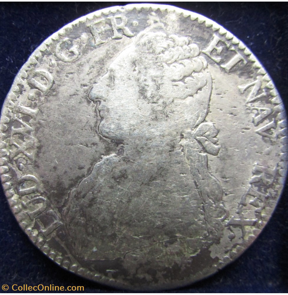 Ecu Louis XVI 1777 A Paris - 1er semestre monnaie france royale ecu louis xvi 1777 a paris 1er semestre