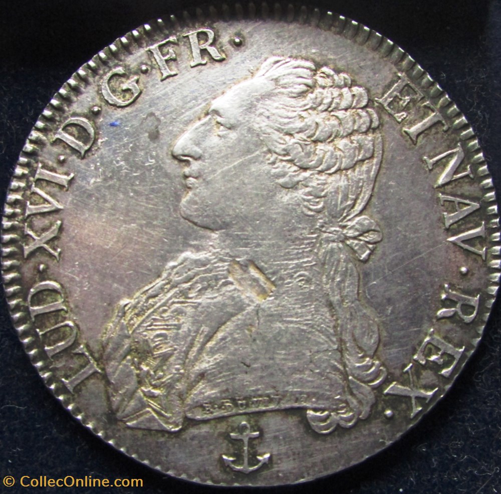 monnaie france royale ecu louis xvi 1790 h la rochelle