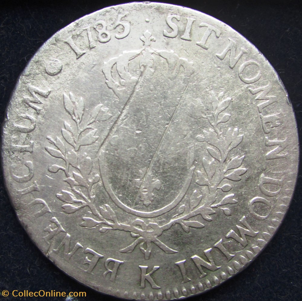 Ecu Louis XVI 1785 K Bordeaux monnaie france royale ecu louis xvi 1785 k bordeaux