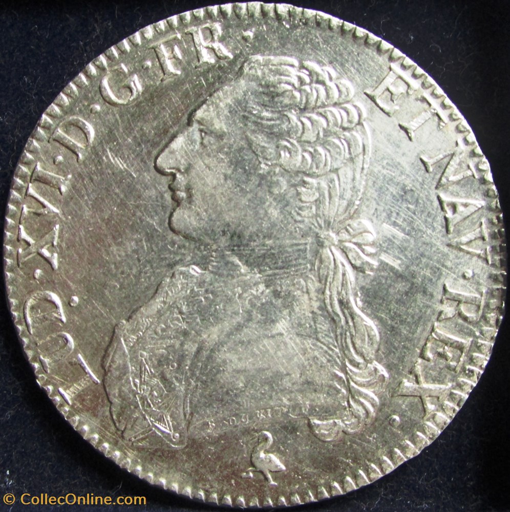Ecu Louis XVI 1788 A Paris - 2ème semestre monnaie france royale ecu louis xvi 1788 a paris 2eme semestre